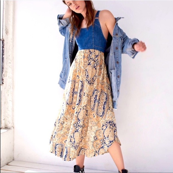 Free People Dresses & Skirts - Free people denim paisley maxi dress